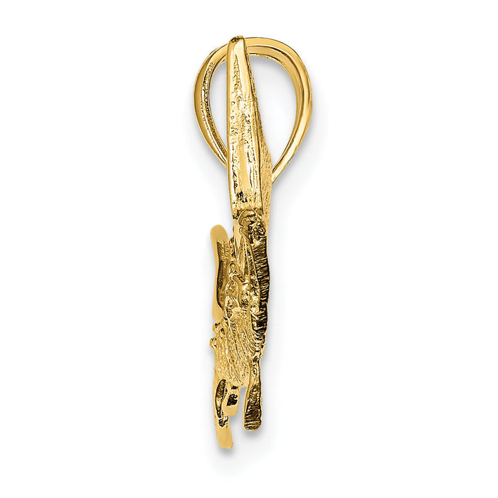 10K 2-D Textured Marlin Fish Charm-10K7443