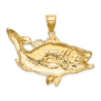 10K Open Mouth Bass Fish Charm-10K7444