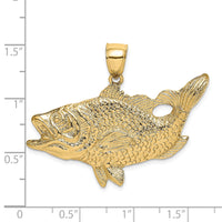 10K Open Mouth Bass Fish Charm-10K7444
