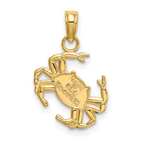 10K 2-D Polished Crab Charm-10K7445