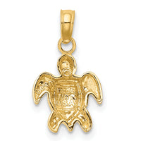 10K Textured Mini Sea Turtle Charm-10K7446