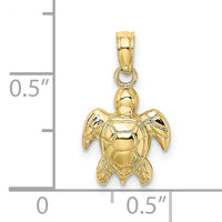 10K Textured Mini Sea Turtle Charm-10K7446