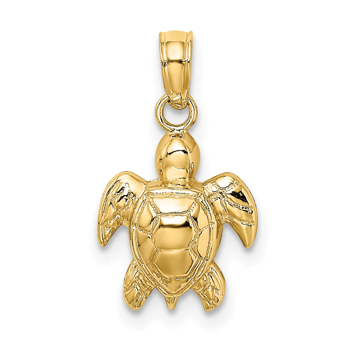 10K Textured Mini Sea Turtle Charm-10K7446