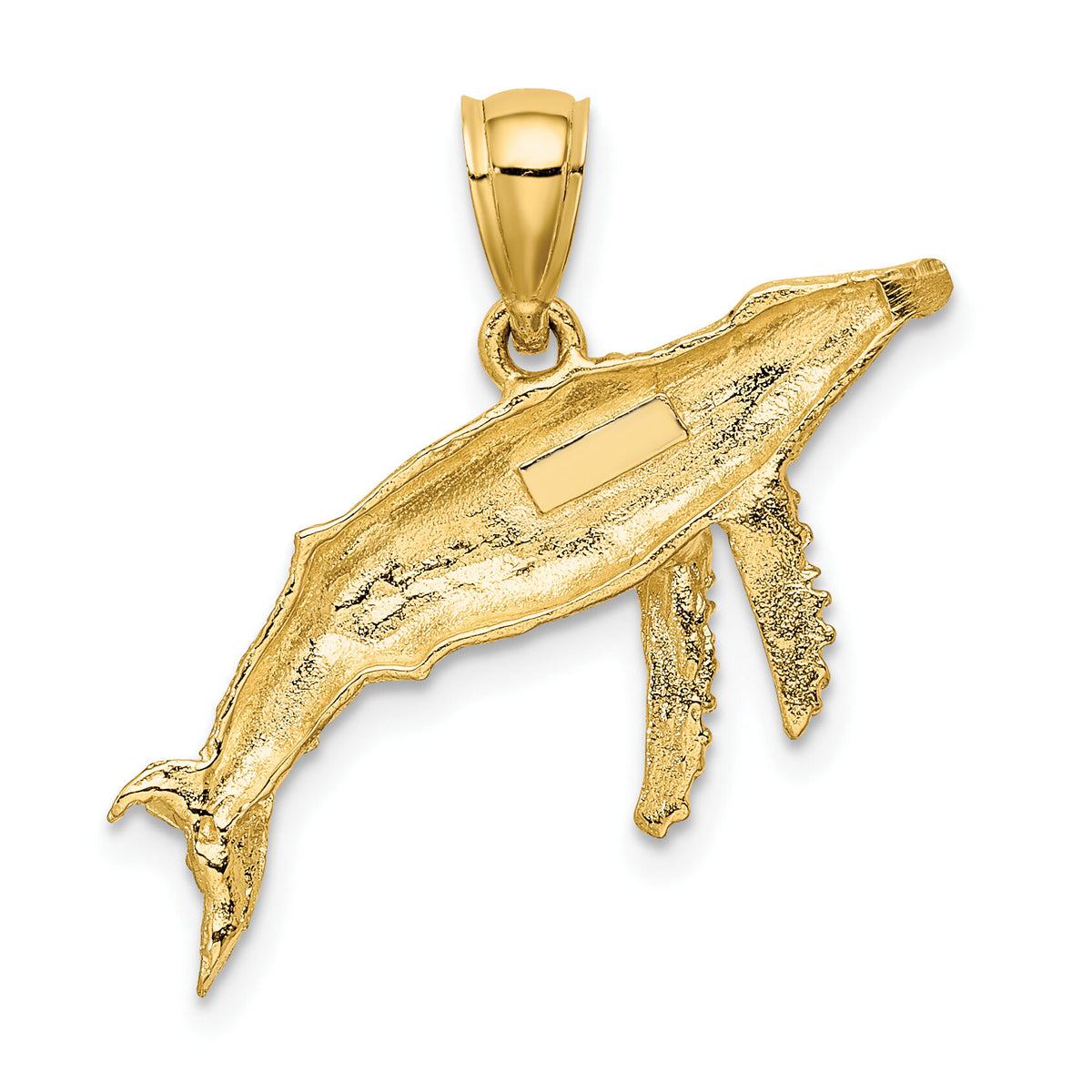 10K 2-D Textured Whale Charm-10K7447