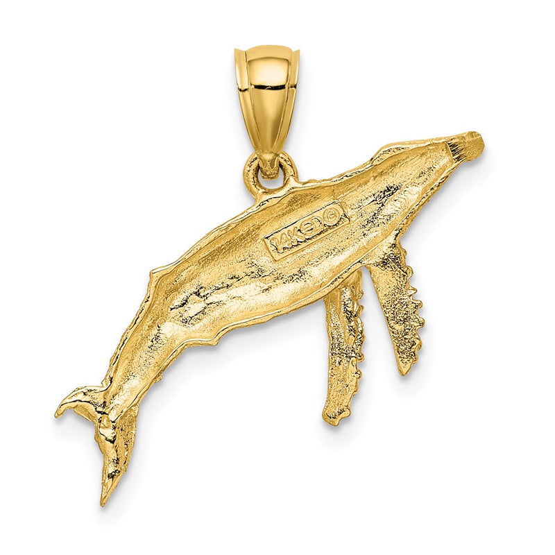 10K 2-D Textured Whale Charm-10K7447