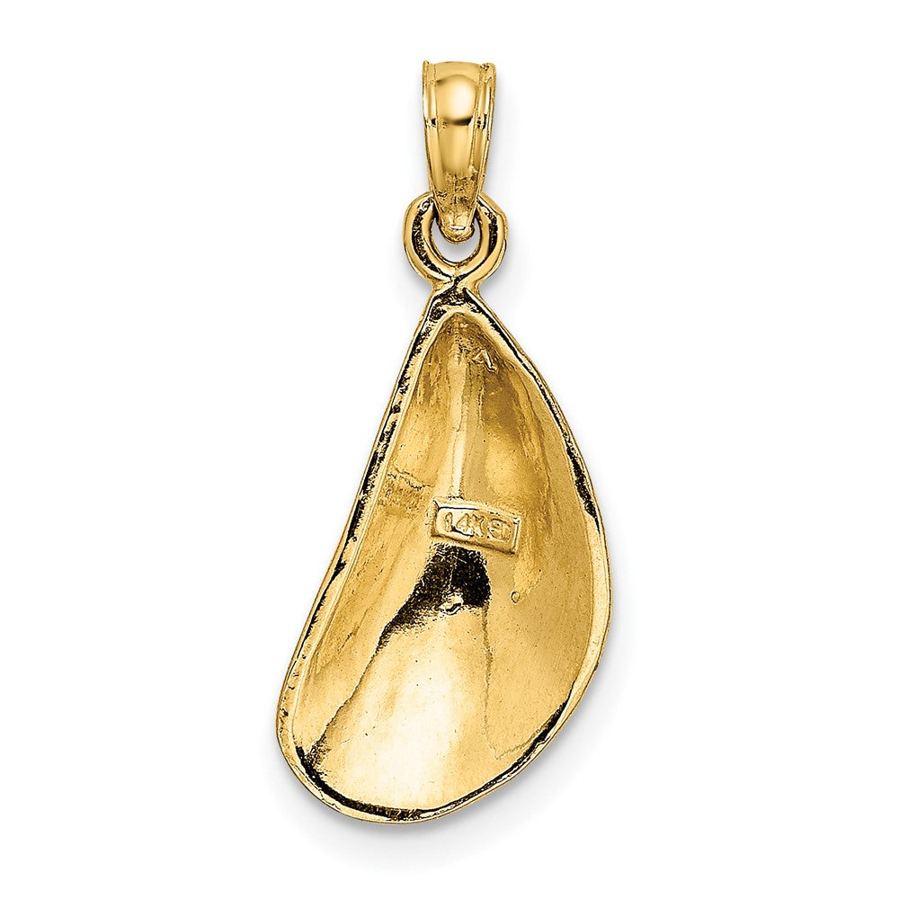 10K 2-D Polished Mussel Shell Charm-10K7451