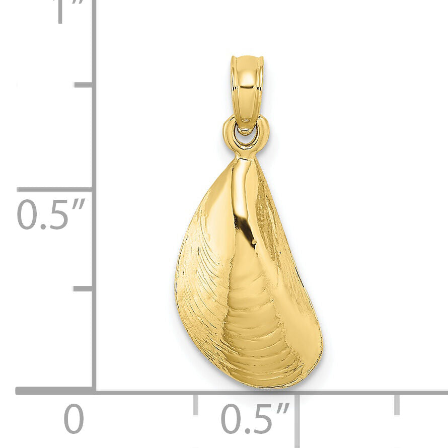 10K 2-D Polished Mussel Shell Charm-10K7451