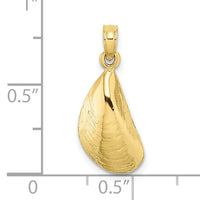 10K 2-D Polished Mussel Shell Charm-10K7451