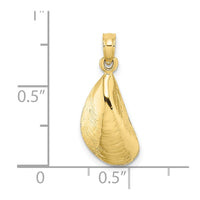 10K 2-D Polished Mussel Shell Charm-10K7451