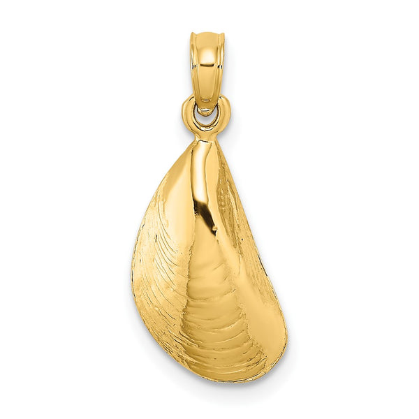 10K 2-D Polished Mussel Shell Charm-10K7451