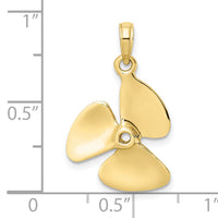 10K 3-D Polished Three Blade Propeller Charm-10K7457