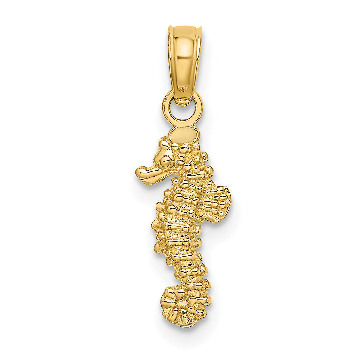 10K 3-D Mini Seahorse Charm-10K7478