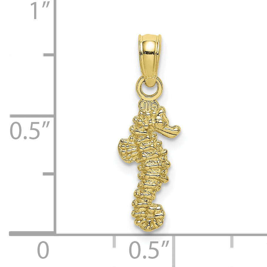 10K 3-D Mini Seahorse Charm-10K7478