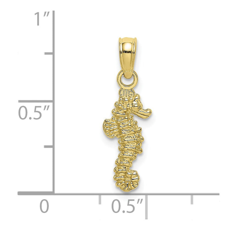 10K 3-D Mini Seahorse Charm-10K7478