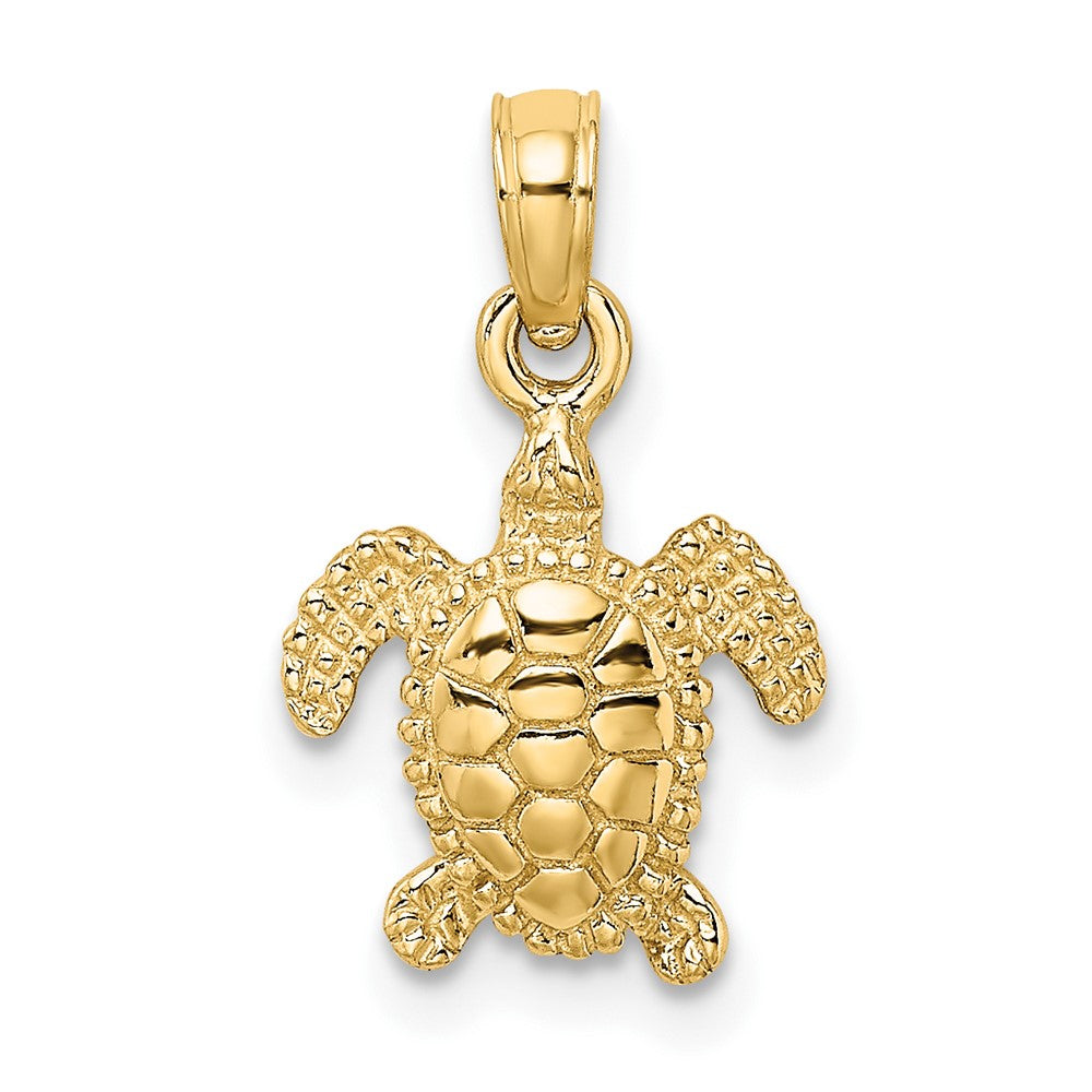 10K 3-D Mini Sea Turtle Charm-10K7522