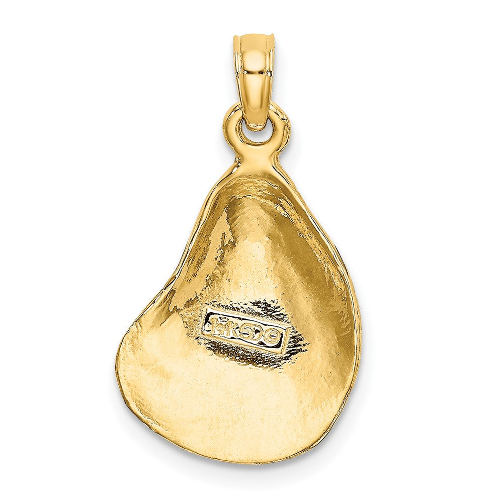 10K 2-D Textured / Polished Oyster Shell Charm-10K7533