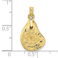 10K 2-D Textured / Polished Oyster Shell Charm-10K7533