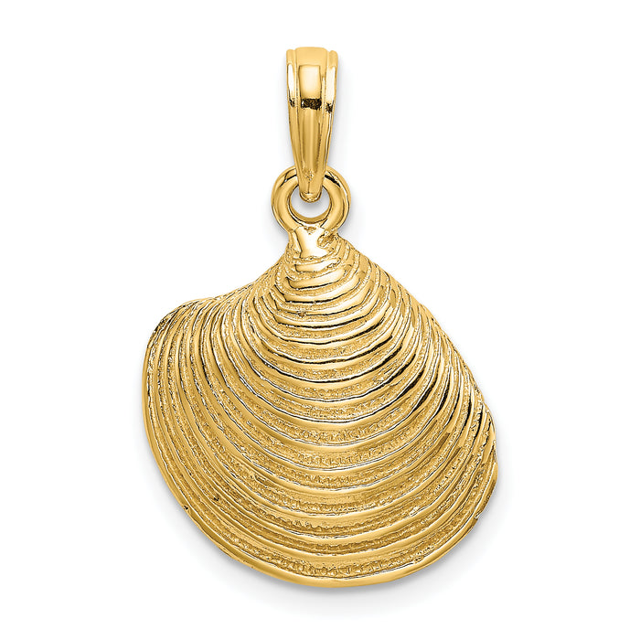 10K Textured 2-D Clam Shell Charm-10K7534