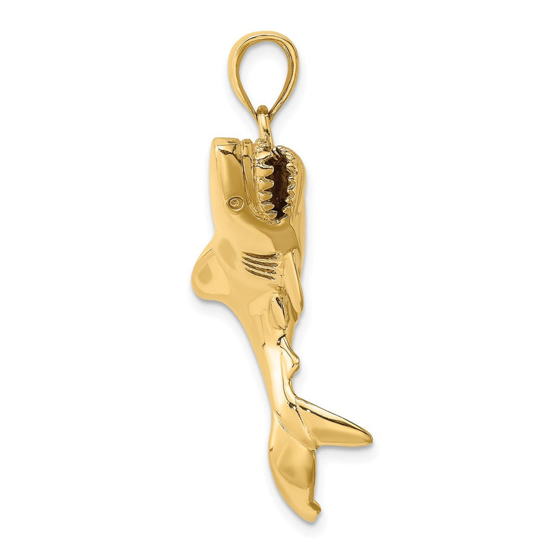 10K 3-D Polished Shark Charm-10K7549