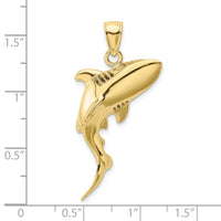 10K 3-D Polished Shark Charm-10K7549