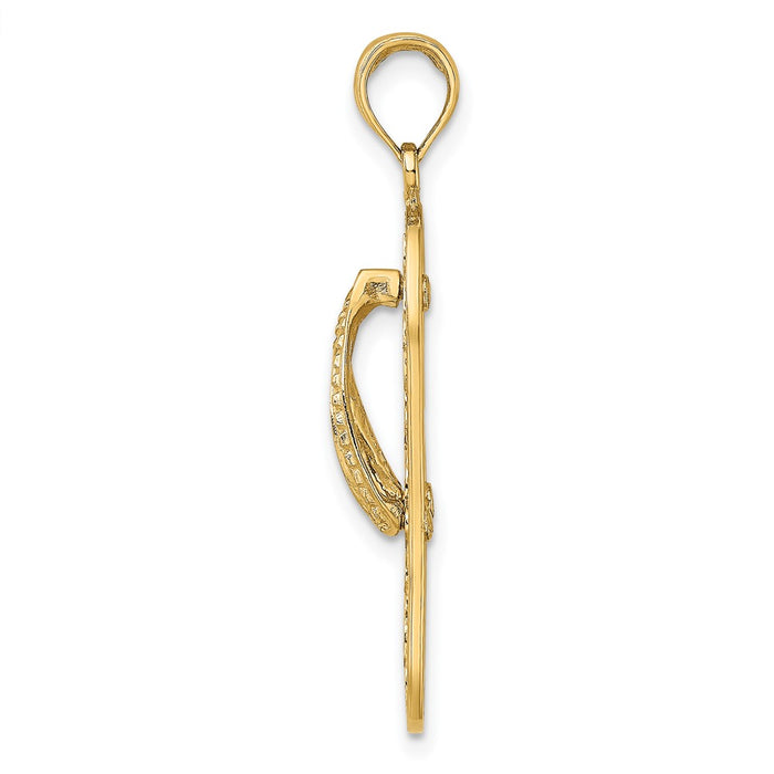 10K Triple Turtle Flip-Flop Charm-10K7611