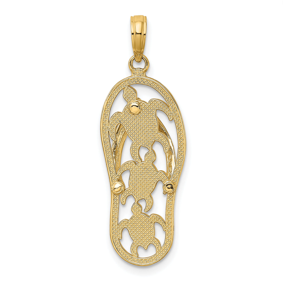 10K Triple Turtle Flip-Flop Charm-10K7611