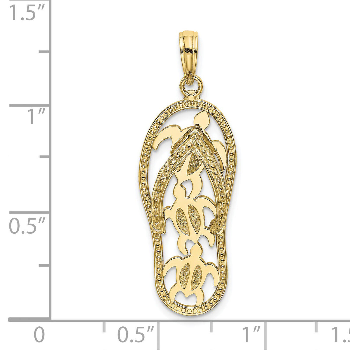 10K Triple Turtle Flip-Flop Charm-10K7611