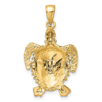 10K 2-D Sea Turtle W/ Spiny Shell Charm-10K7642