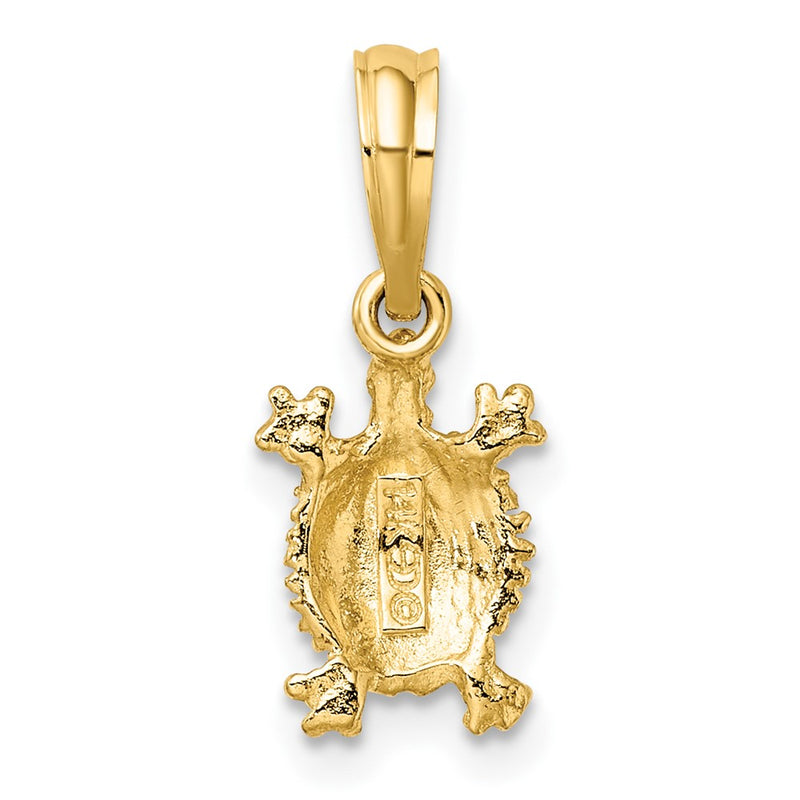 10K 2-D Land Turtle Charm-10K7650