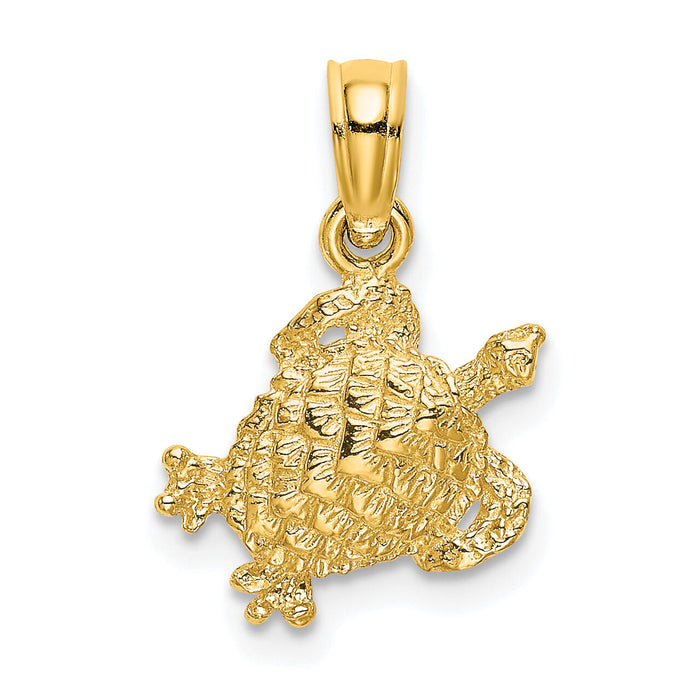 10K Textured Sea Turtle Charm-10K7651