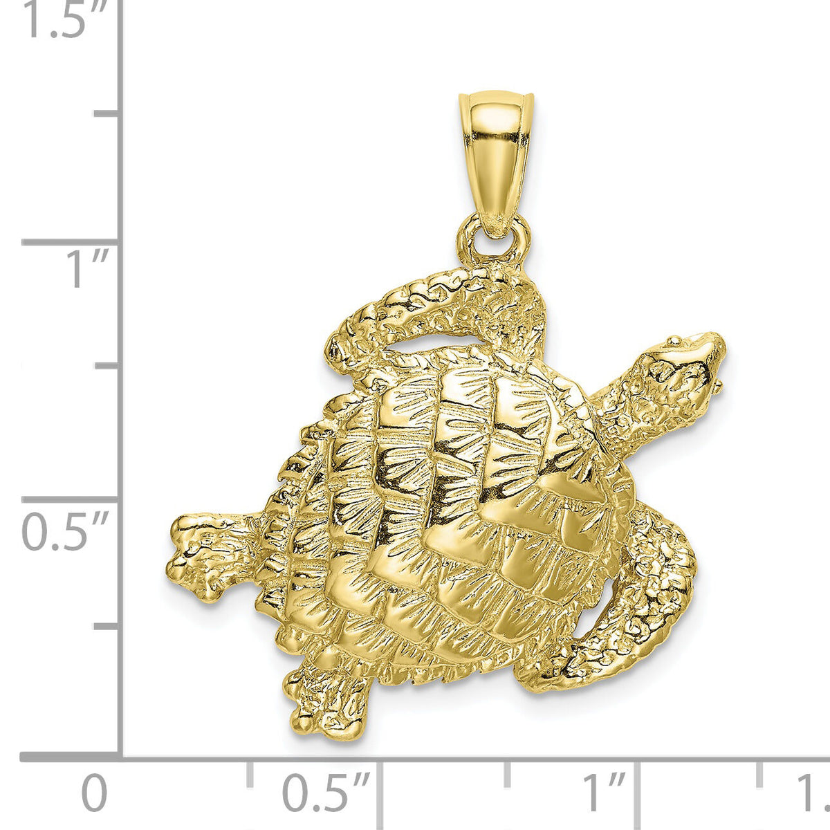 10K Textured Sea Turtle Charm-10K7652