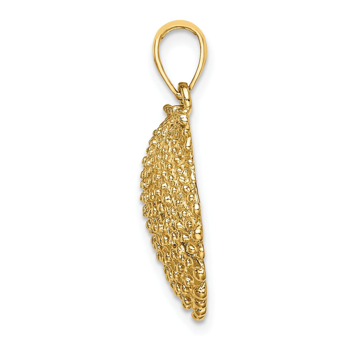 10K 2-D Beaded Scallop Shell Charm-10K7655