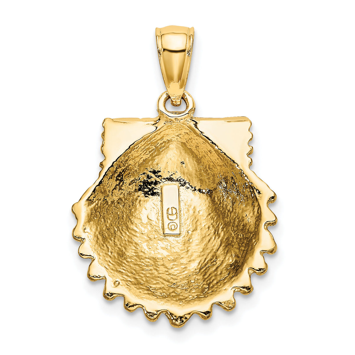 10K 2-D Beaded Scallop Shell Charm-10K7655