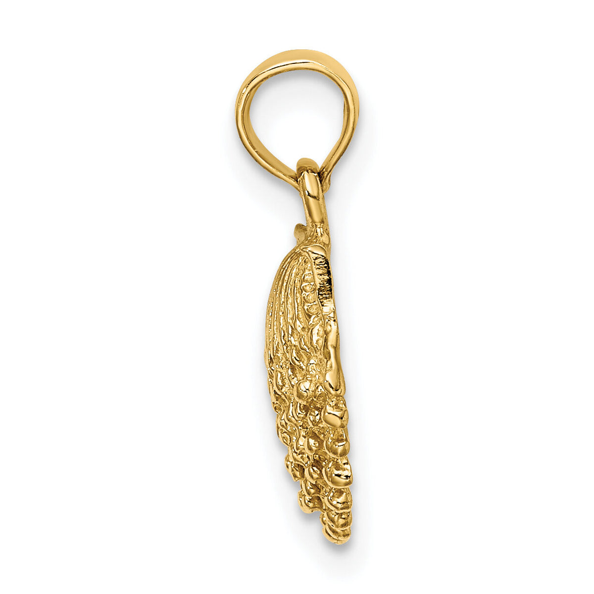 10K 2-D Beaded Scallop Shell Charm-10K7656