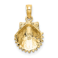 10K 2-D Beaded Scallop Shell Charm-10K7656