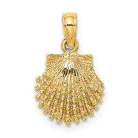 10K 2-D Beaded Scallop Shell Charm-10K7656