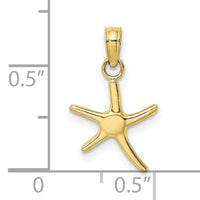 10k Polished Mini Dancing Starfish w/ Bail Charm-10K7660