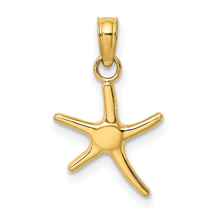 10k Polished Mini Dancing Starfish w/ Bail Charm-10K7660