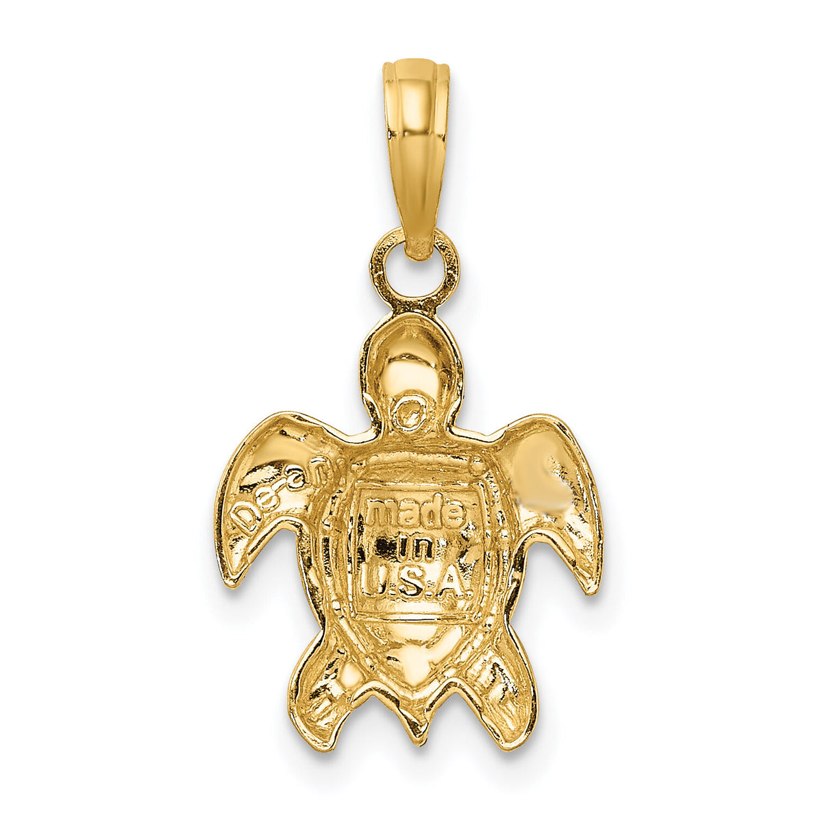 10K 2-D Textured Sea Turtle Charm-10K7662