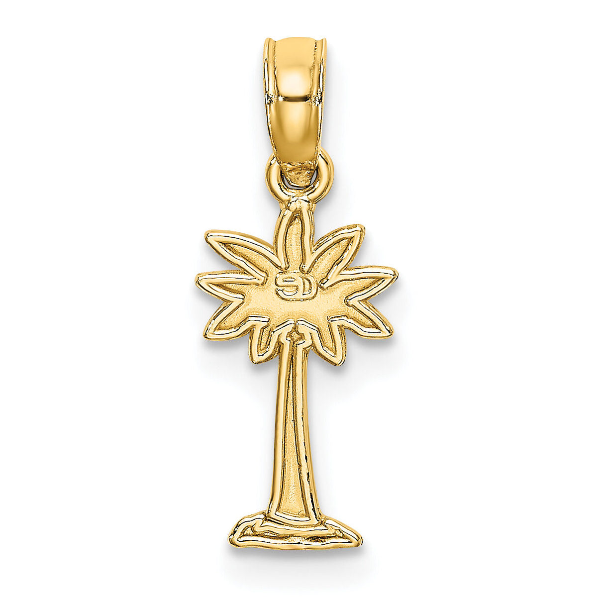 10K Textured Mini Palmetto Palm Tree Charm-10K7663