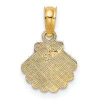 10K Polished and Engraved Shell Charm-10K7665