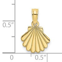 10K Polished and Engraved Shell Charm-10K7665