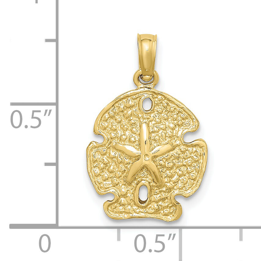10K Polished Sand Dollar Charm-10K7666