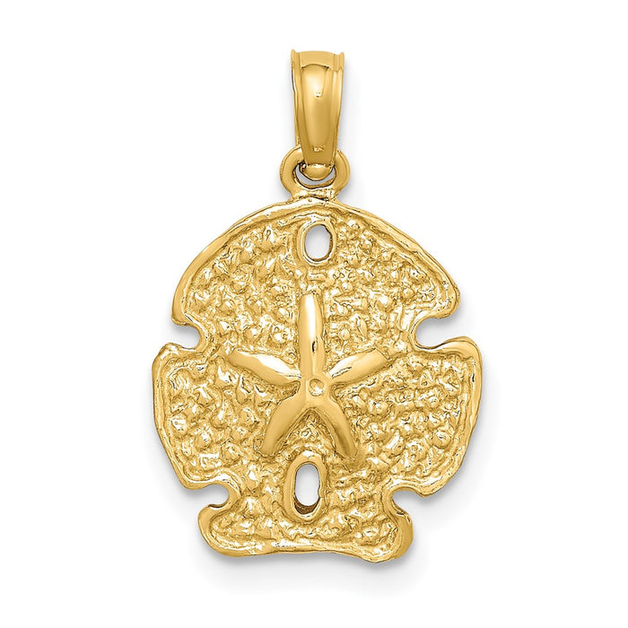 10K Polished Sand Dollar Charm-10K7666