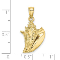 10K 3-D Conch Shell Charm-10K7667