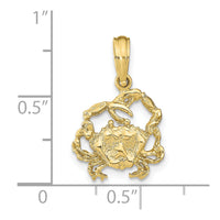 10K 2-D Textured Crab Charm-10K7668