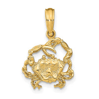 10K 2-D Textured Crab Charm-10K7668