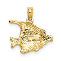 10K Polished Engraved FISH Charm-10K7669