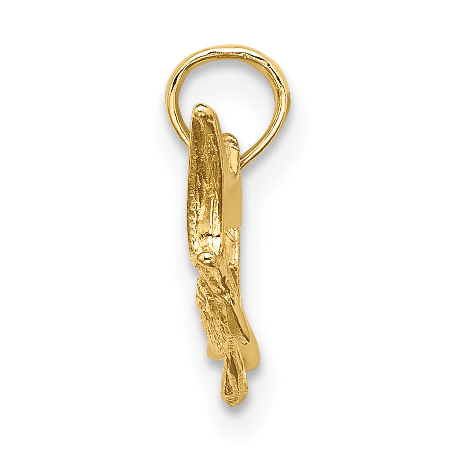 10K Textured 2-D Marlin Fish Charm-10K7670