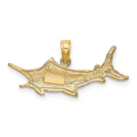 10K Textured 2-D Marlin Fish Charm-10K7670